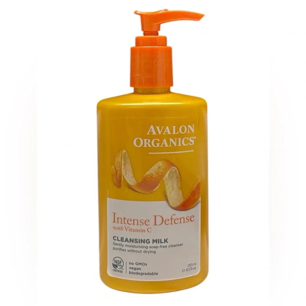 Avalon Organics Intense Defense Cleansing MILK Vitamin C Non GMO Vegan 8.5oz
